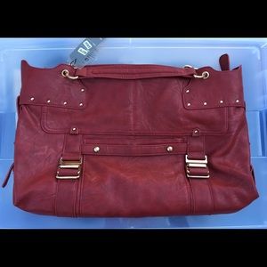 Purse, red leather. Beautiful for fall.